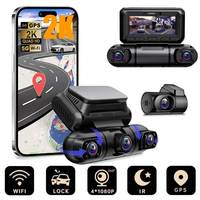 Mini hidden 2K 1440P Dash Cam for Car DVR 4CH 360 Camera 24H Parking Monitor Night Vision Auto Video Recorder GPS WiFi 256Gmax