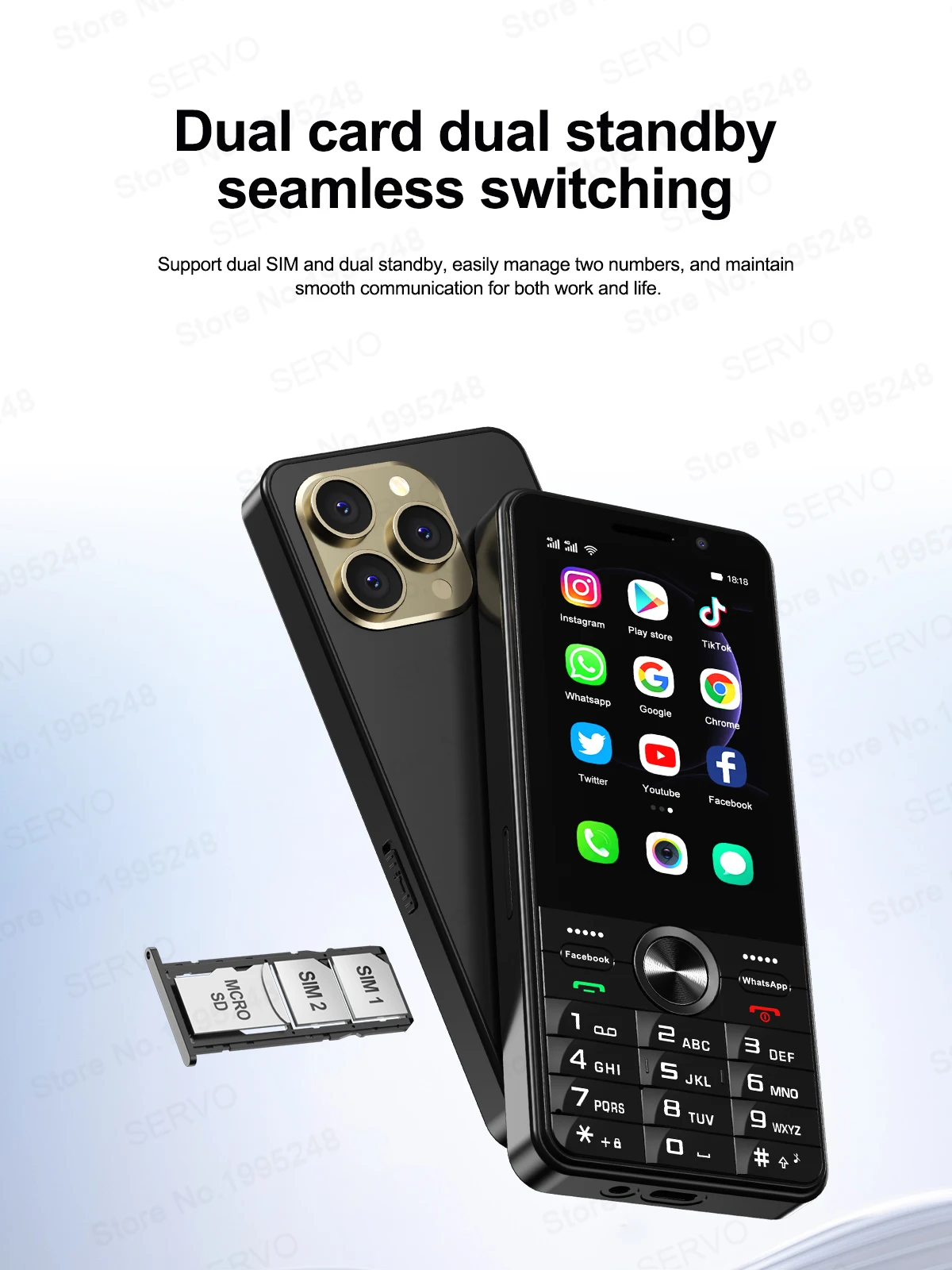 SERVO F24 PRO 4G Android Smart Phone 3.5" HD Screen MTK6737 2GB+16GB WIFI GPS Dual Camera Play Store Mobile Phone 2500mAh TYPE-C