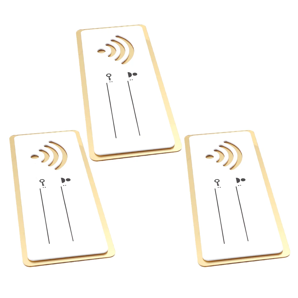 

3 Pcs WiFi Password Prompt Sign Acrylic Reminder Coverage Wall Sticker Office Hotel Wireless Network Sign Guest Card Strong