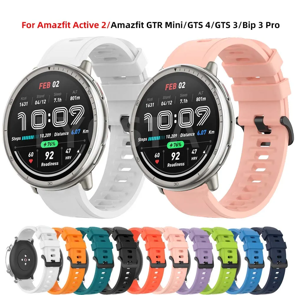 Для Amazfit GTR 42 мм GTS 4/3/2 спортивный силиконовый ремешок резиновый браслет ремешок для часов ремешок для Amazfit Active 2 ремешки для часов Correa