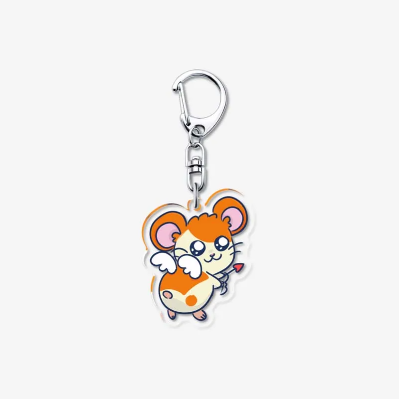 Anime Hamtaro Keychain Cute double sided Custom Acrylic Keychain pendant animation accessories Cartoon Key Ring Gift for Friends