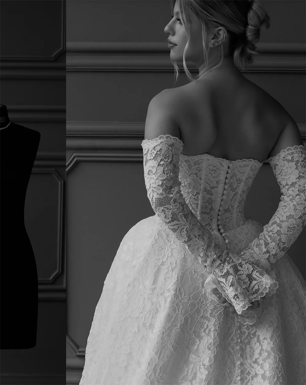 Tokyo Full Strapless Sweetheart Detachable Sleeves Wedding Dress Basque Waist Ball Gown Elegant Church Evening Gown Maxi Dress