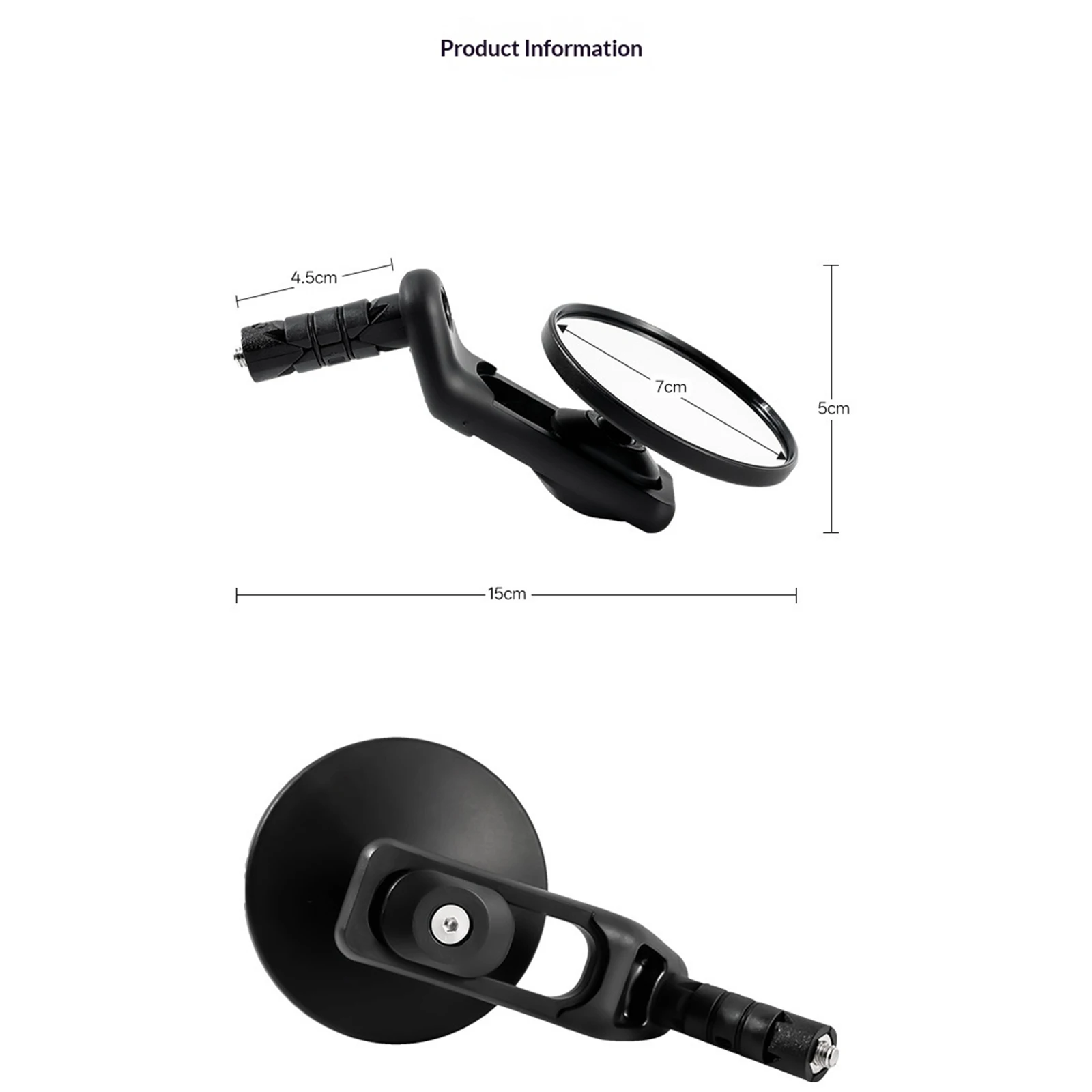 360° Adjustable Handlebar Plug Rearview Mirror Wear Resist Handlebar End Mirrors Wide-Angle Cycling Mirrors For Road Bikes MTB view 5