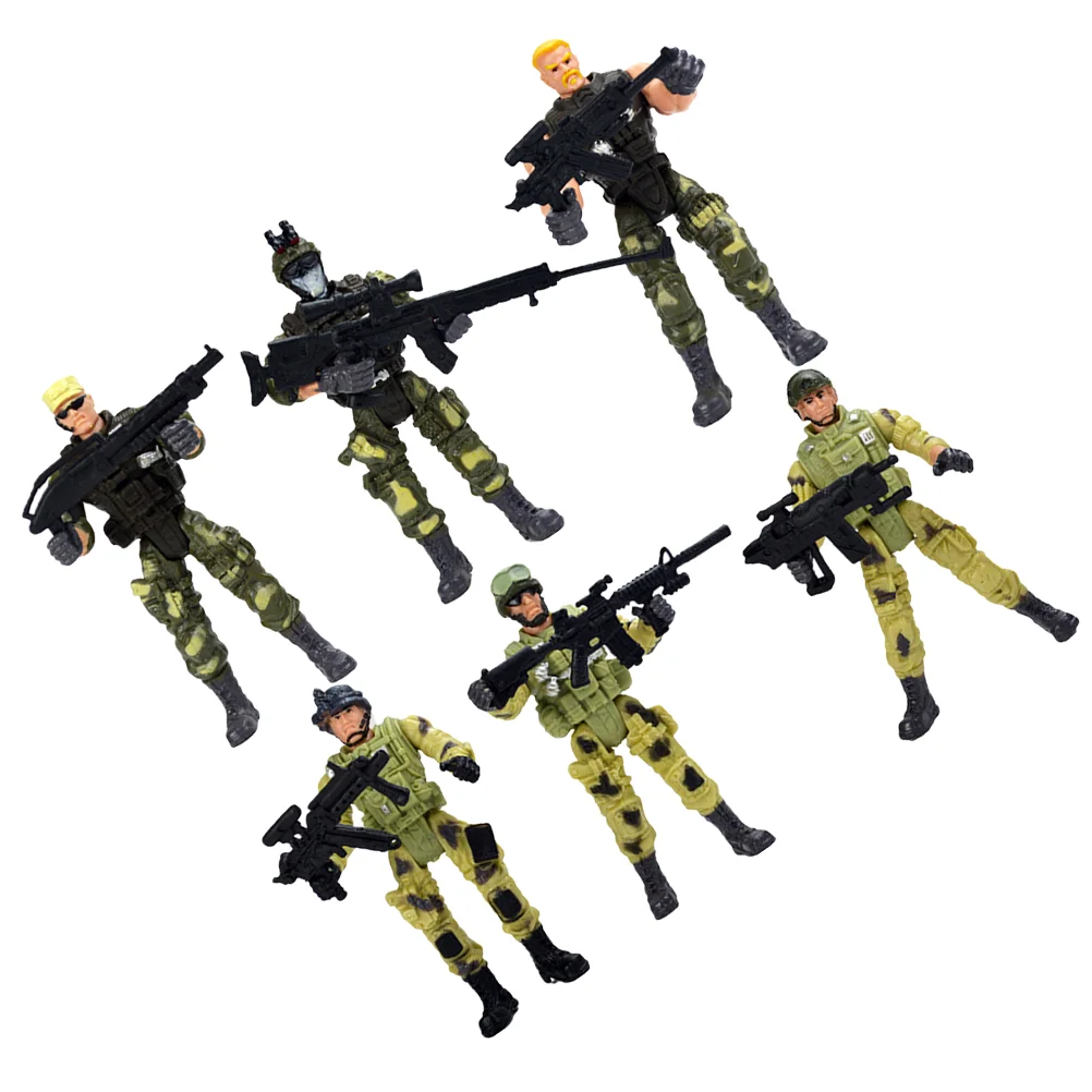 6 Pcs Movable Ranger Action Figures Toy Soldiers Playset Kid Special Forces