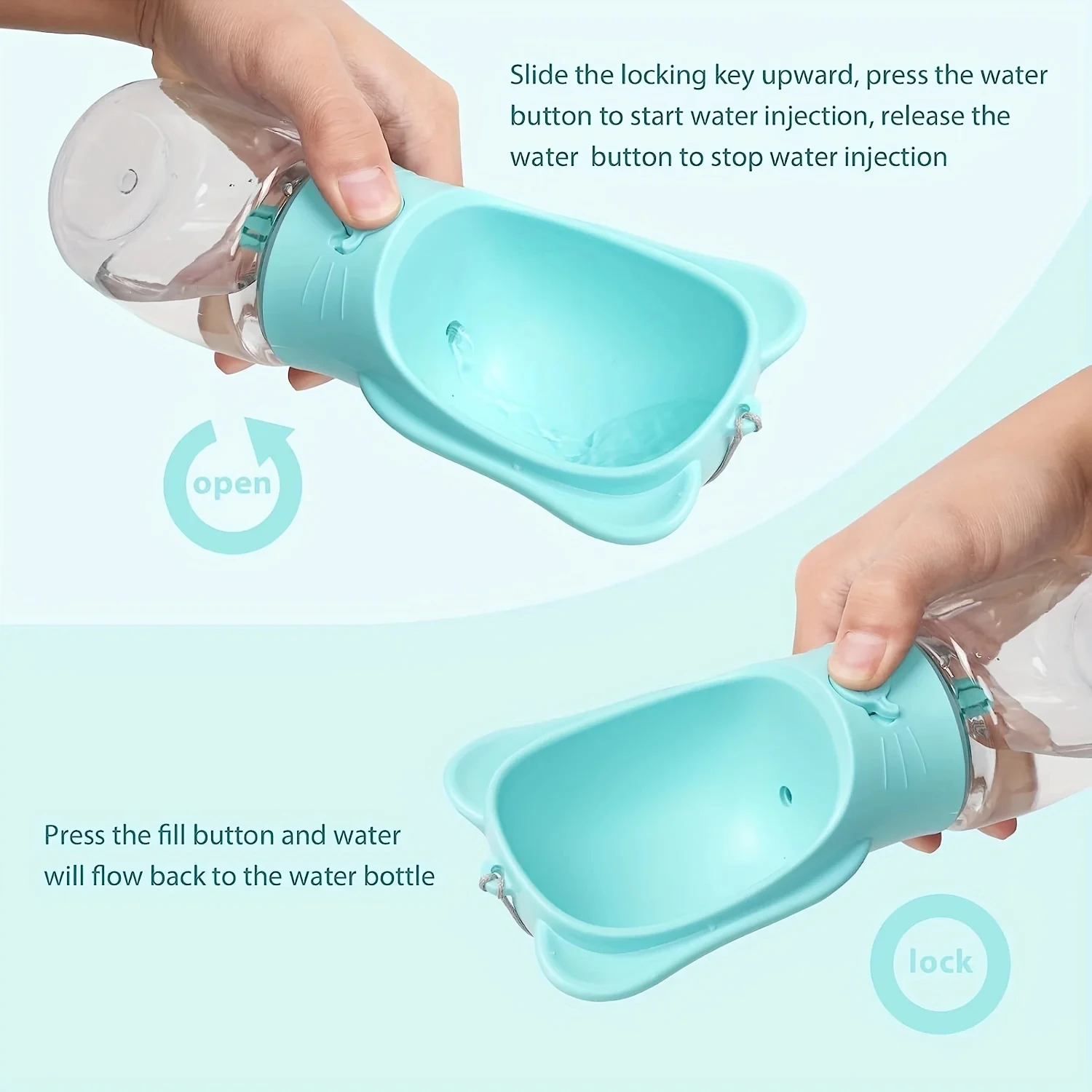 Dog Water Bottle 2 In 1 Portable Water Kettle With Removable Dog Food Container Leakage Proof Outdoor Pet Cat Dog Water Bottle