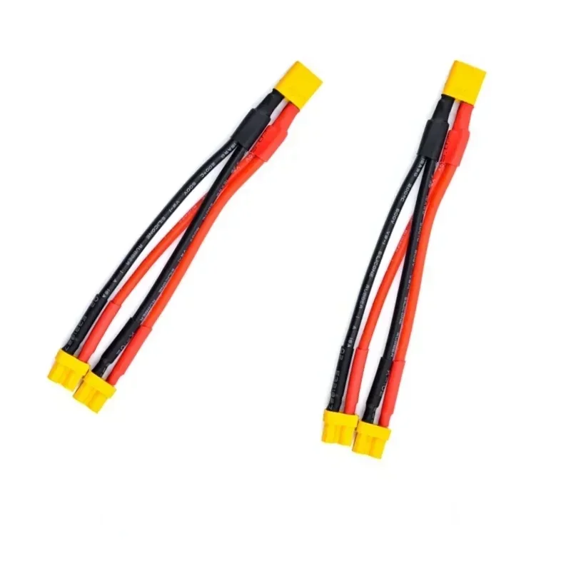 2PCS XT30 Parallel Battery Connector Male/Female Cable Dual Extension Y Splitter 3-Way 14AWG Silicone Wire for Battery Charger