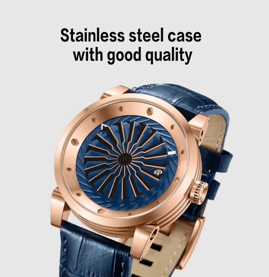 2023  Men's Automatic Mechanical Watch Multifunctional Multi Pointer Rotating Dial Zinviowatch Stainless Steel for man's watch