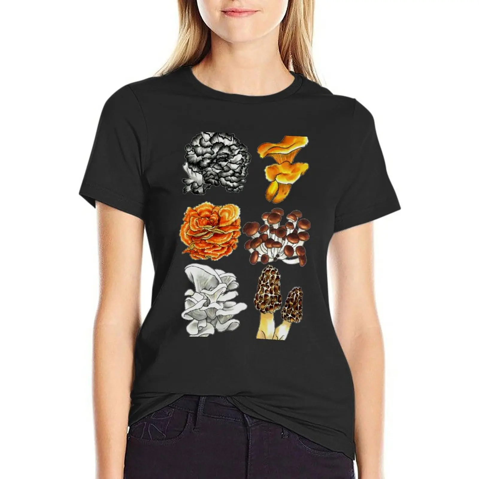 All Mushroom Design T-Shirt graphics female hippie clothes T-shirts for Women