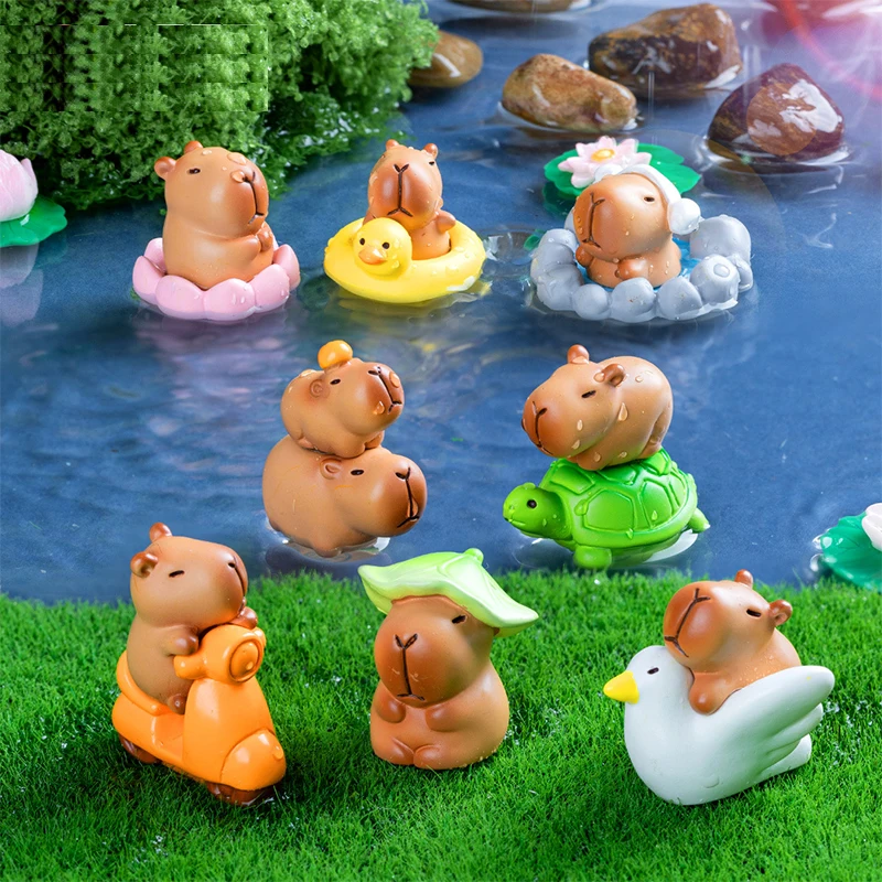 Lovely Capybara Micro Landscape Miniature Figurines Animal Resin Ornament DIY Accessories Home Decoration