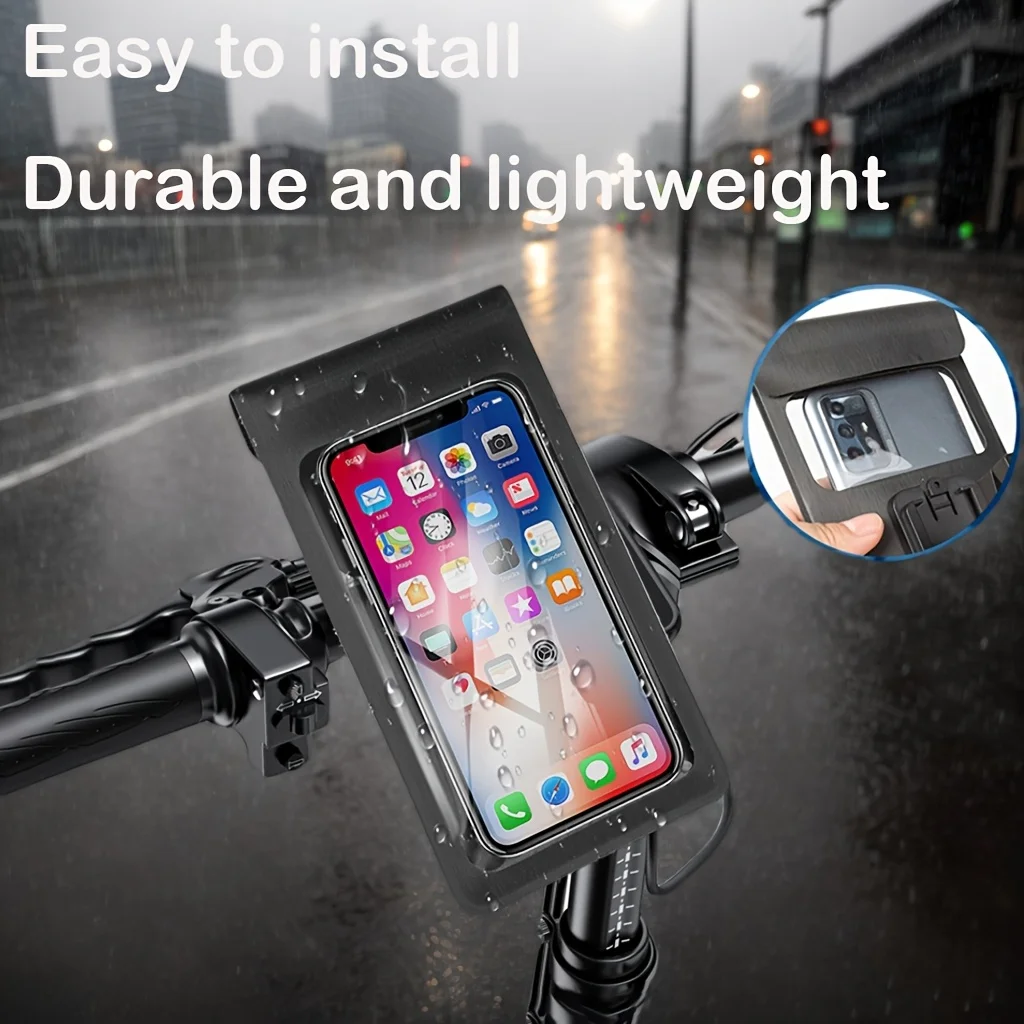 360 °   Drehbare Wasserdichte Handyhülle mit Ständer für Outdoor-Radfahren, Einfach zu Installieren, Leicht und Langlebig, Touchscreen-Handyhalterung