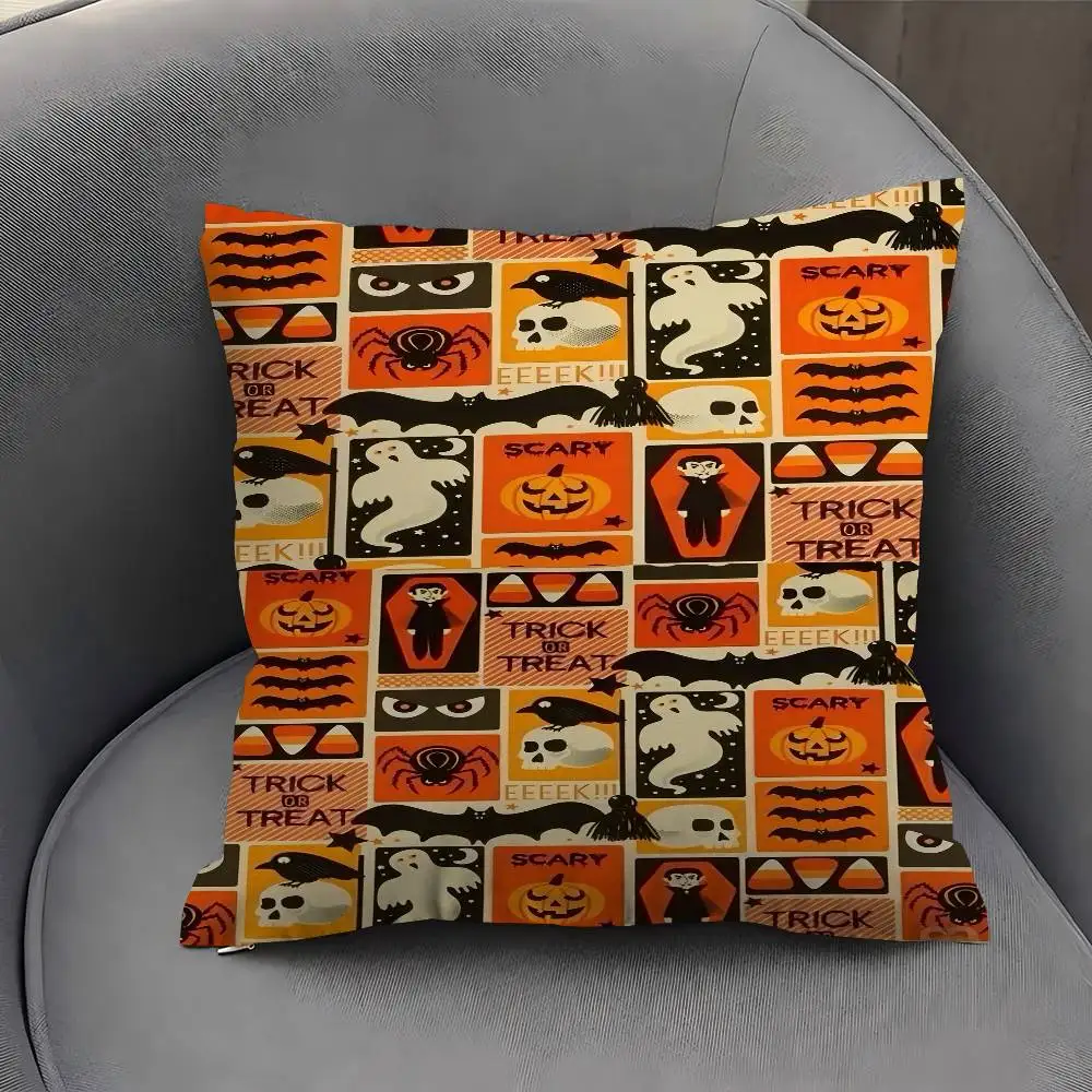 Halloween Icons Cushion Cover Decorative Pillow Sofa Home Decor Case Pillow Cases