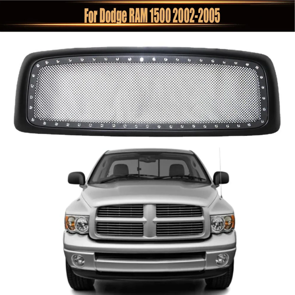 

Racing Grills Decoration Car Front Grid Racing Grills ABS Matte Black Trim Cover Bumper Grille For Dodge RAM 1500 2002-2005