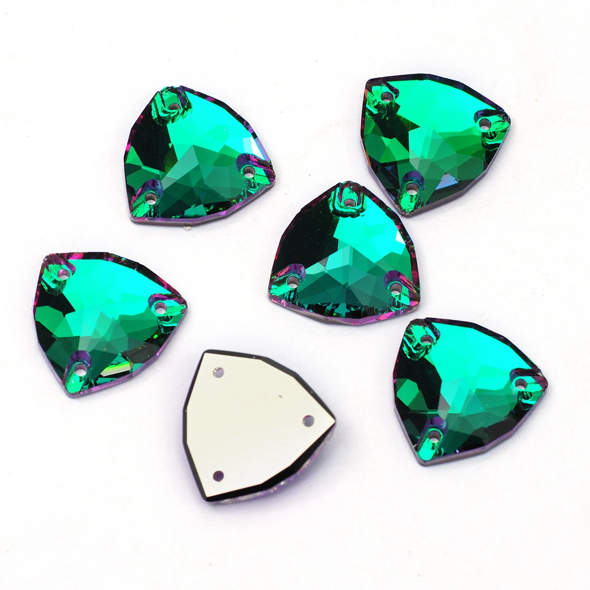 Pubrilex Emerald Vitrail Drop Cosmic Xirius RIVOLI Glas-Aufnähsteine Hochwertige Kristalle zum Nähen für Kleidung und Kunst – Detail 8