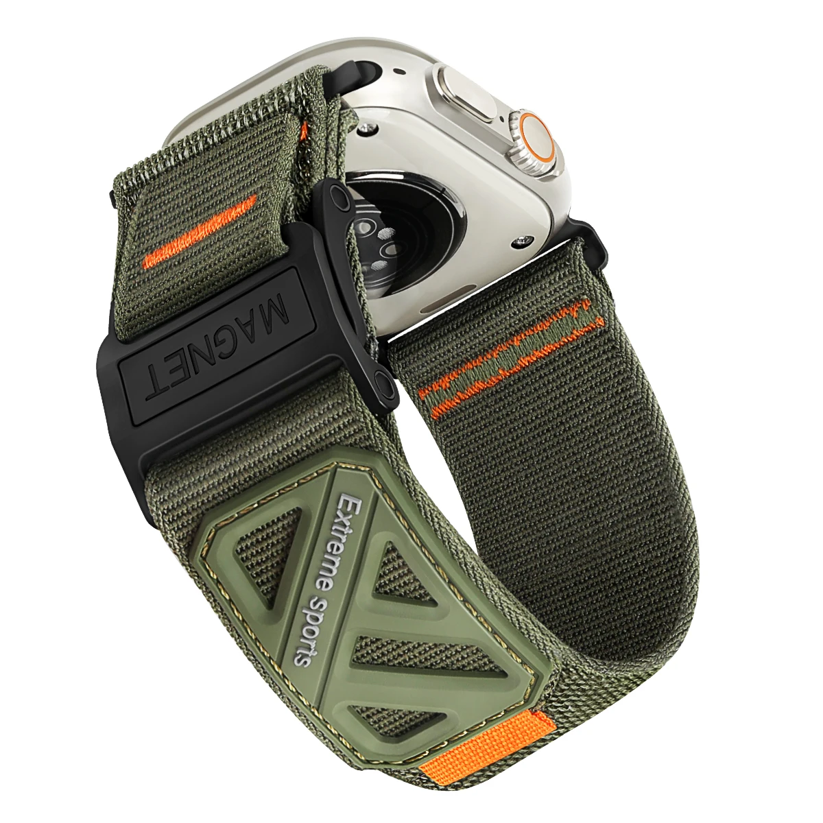 Geeignet für Apple Watch 11/10/9/8/7/6/5/4/SE/Ultra, langlebige Nylon-Magnetarmbänder, iWatch-Armbänder in den Größen 49/46/44/45/40/41 mm. – Detail 1