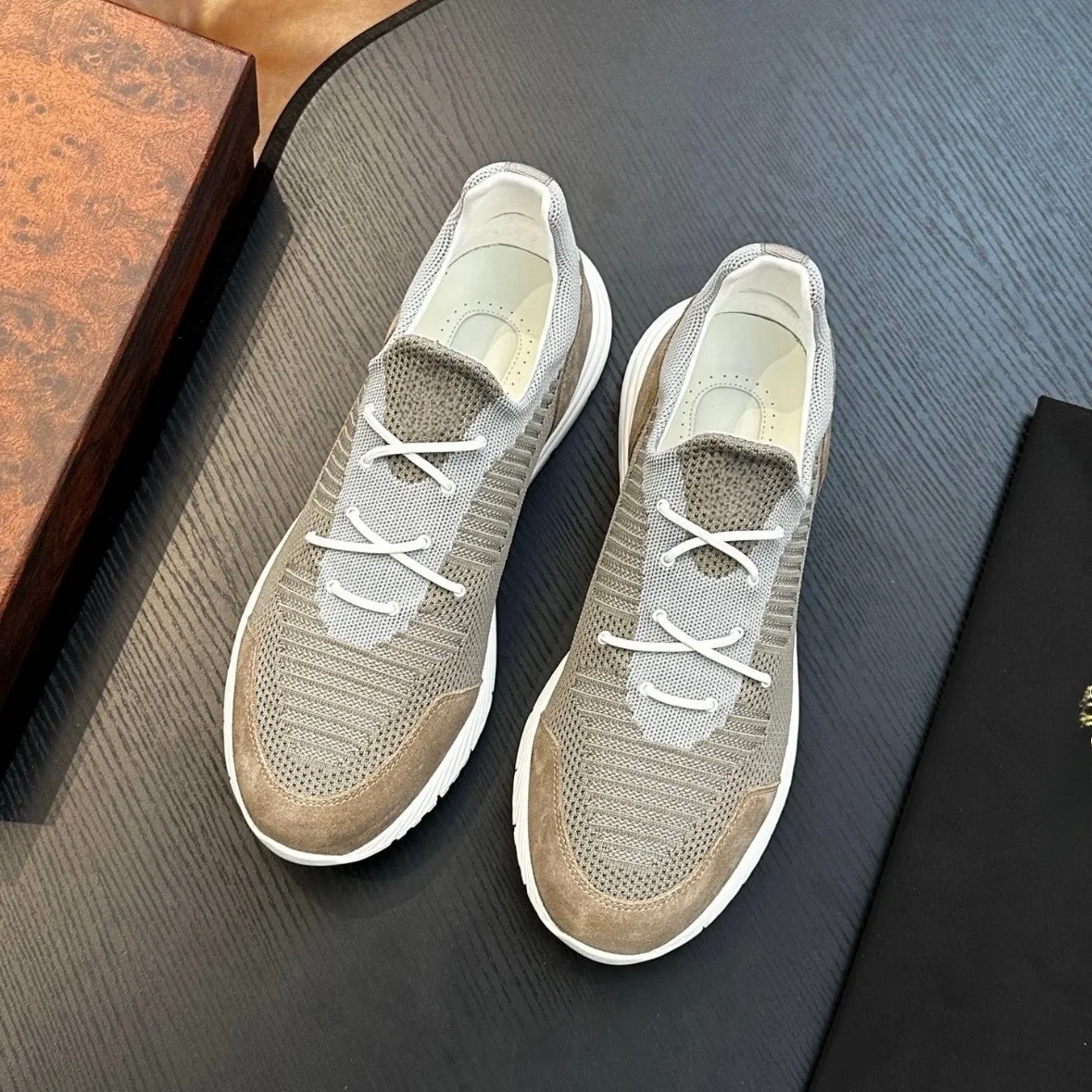أحذية رياضية صيفية محبوكة مريحة ومسامية للرجال، أحذية كاجوال عصرية، أحذية قيادة، أحذية ركاب