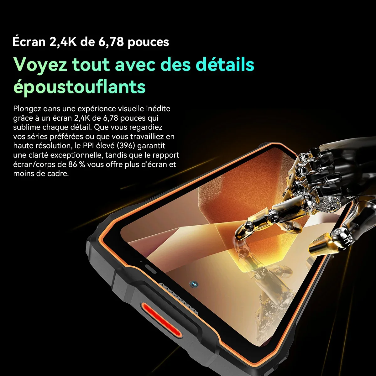 BLACKVIEW BL7000 [بدون شاحن الاتحاد الأوروبي] 5G AI هاتف ذكي متين 24 جيجابايت (8 + 16) 256 جيجابايت "6.78 هرتز 7500 مللي أمبير 33 وات NFC أندرويد 15