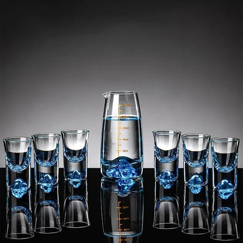 

Blue Mountain White Wine Glass Set Mountain Base Wine Decanter High-End Glassware Sets Shot Glass Cup With Holder Sake Cups Set