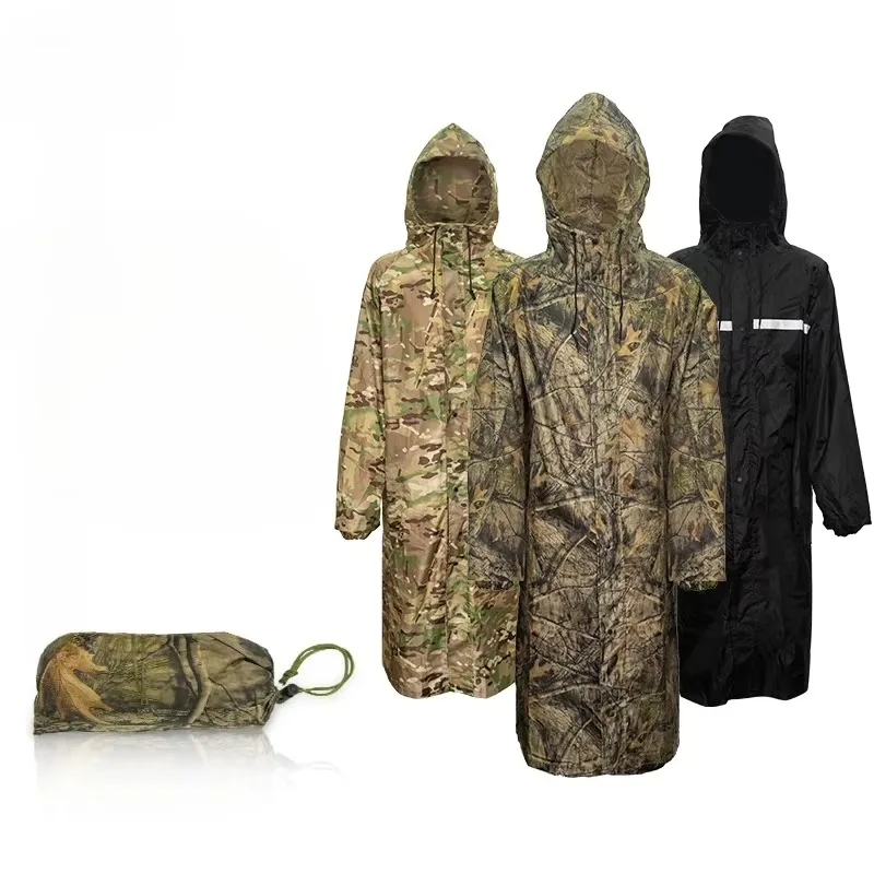 

New Rainwear Camo Poncho Raincoat Conjoint Adult Men's Jacket Suit Travel Rain Gears Outdoor Camping Hiking