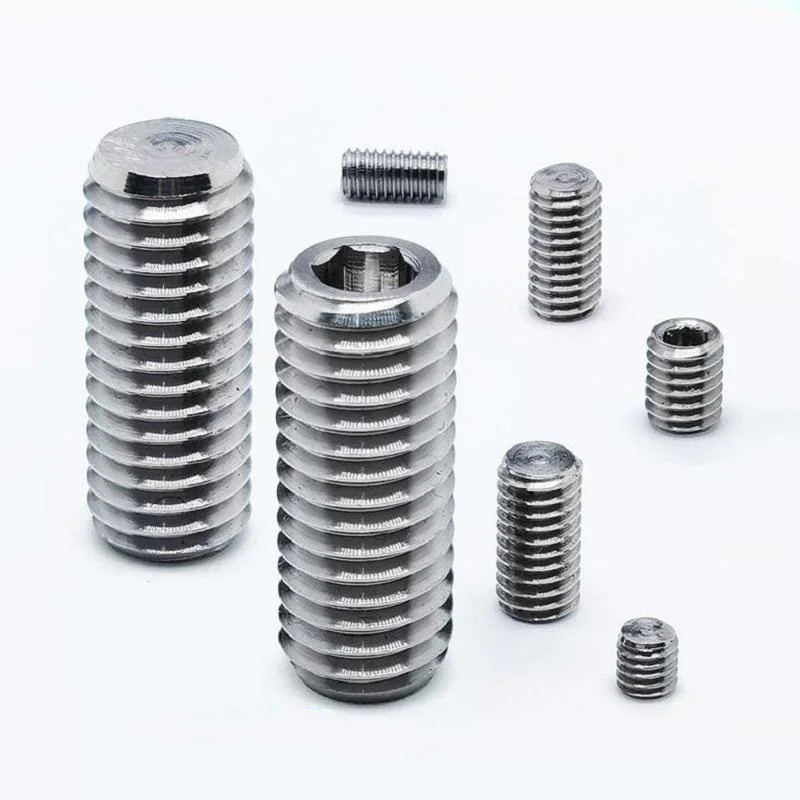 TC4 Titanium Alloy Tightening Screws Flat End Headless Hex Key Titanium Rice, M2/M2.5/M3/M4/M5/M6/M8/M10/M12