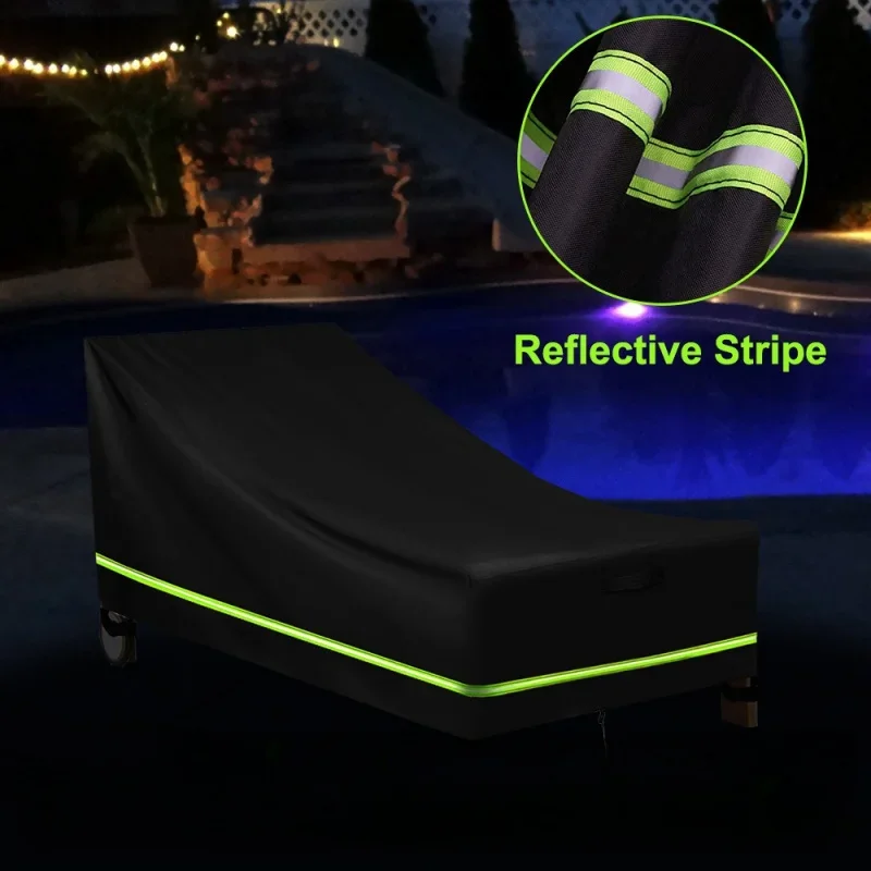 1 قطعة 420D أكسفورد غطاء مقعد الفناء مقاوم للماء في الهواء الطلق حديقة الأثاث الغبار المطر حامي مع أبازيم شريط عاكس #2