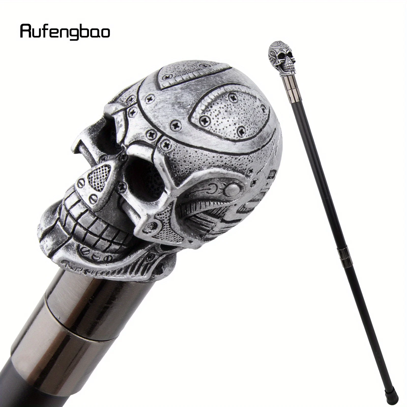 

Silver Resin Skull Head Cane Fashion Decorative Steel Stick Gentleman Elegant Cosplay Cane Crosier Performance Stage Cane 92cm