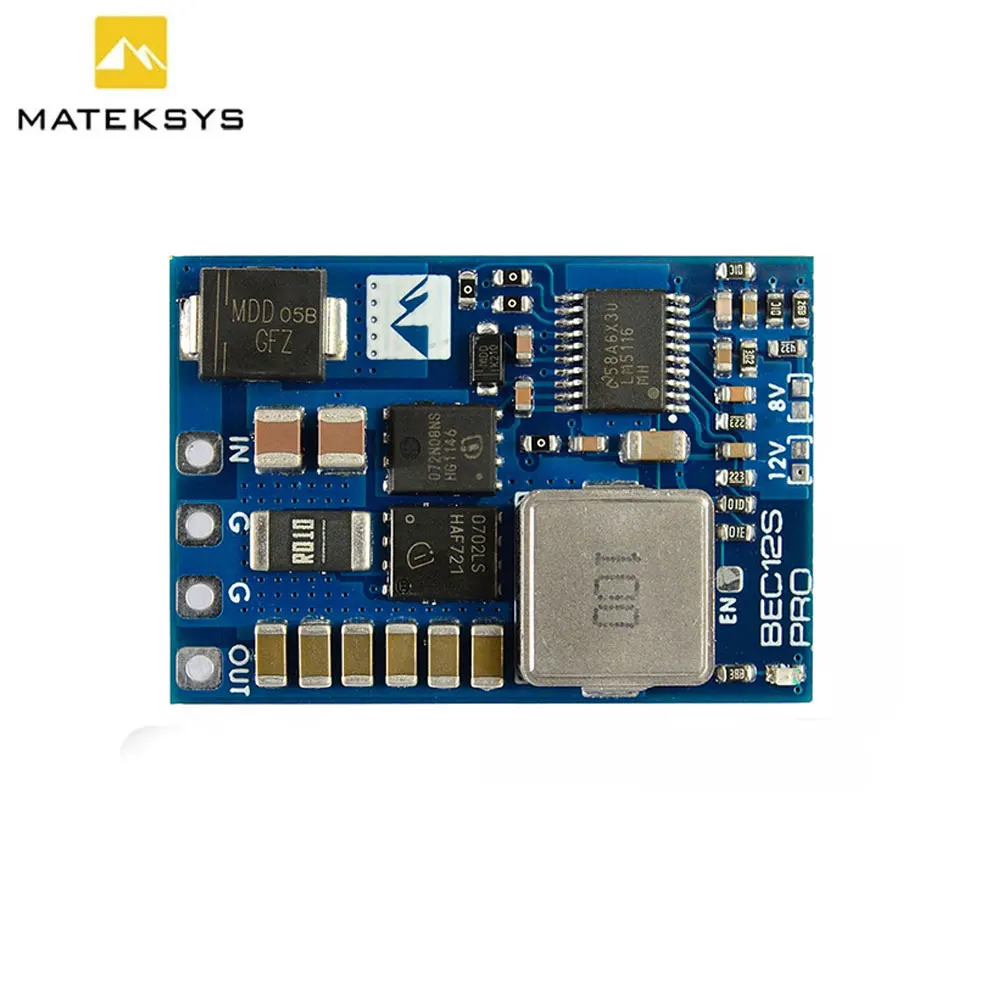 

MATEK BEC12S-PRO 9-55V TO 5V/8V/12V-5A Voltage Regulator BEC Power Module Overcurrent Protection Self-recovery for RC FPV Drone