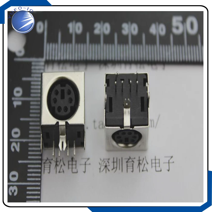 10PCS/LOT  Black PS2 socket, PS-2 keyboard mouse socket,  6P
