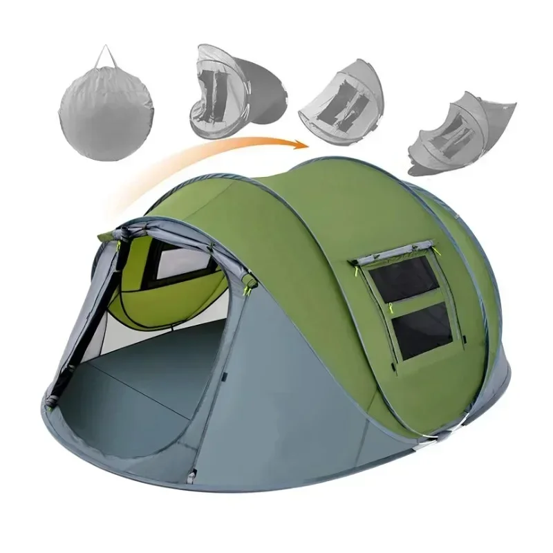 

YOUSKY 4 Person Easy Pop Up Tent Waterproof Automatic Setup 2 Doors-Instant Family Tents for Camping Hiking & Traveling