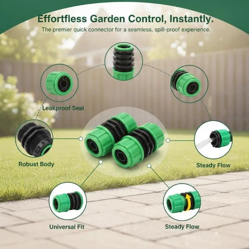 5 Pcs Hose Connector Quick Connect Kit Irrigation Repair Accessories Water Pipe Extension Garden Drip Irrigation Part