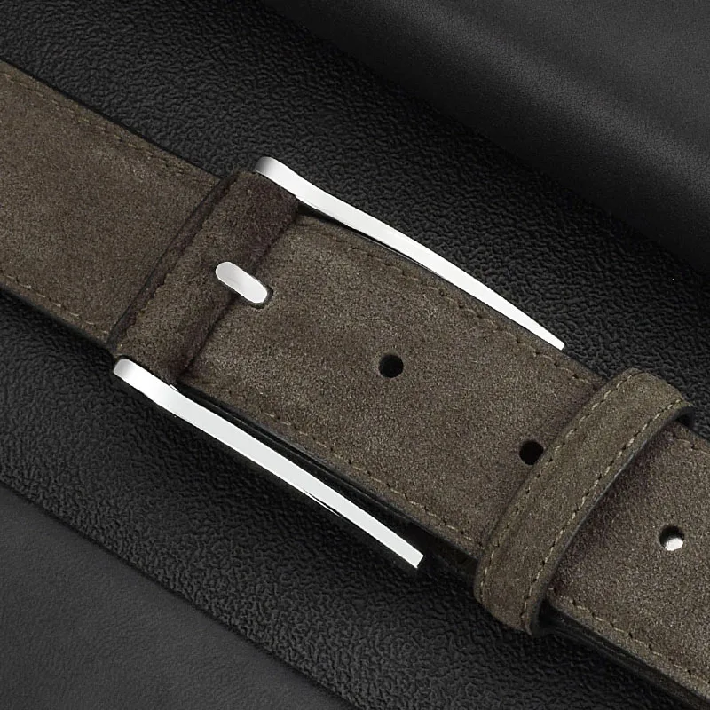High Quality Casual Men Designer Fashion Pin Buckle Leather belts Luxury Famous Brand young Jeans Brown Genuine Leather Belt