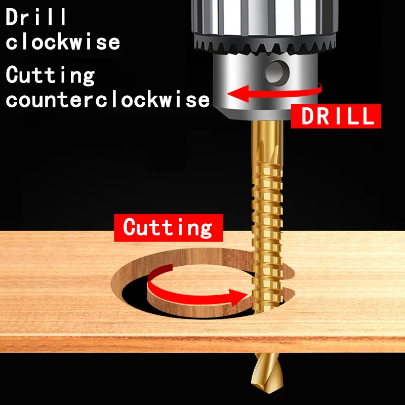 3/6Pcs HSS Hexagon Shank Twist Drill Bits Serrated Grooving Cutting Tap Spiral Saw Wood Metal Plastic Hole Saw Titanium Drill