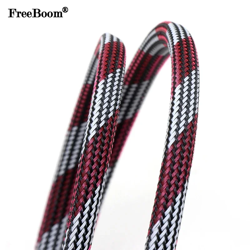 1~50m Black White Pink PET Braid Sleeve 2/4/6/8/10/12mm High Density Sleeving Snake Skin Cable Wrap Sheath For Electric Cables