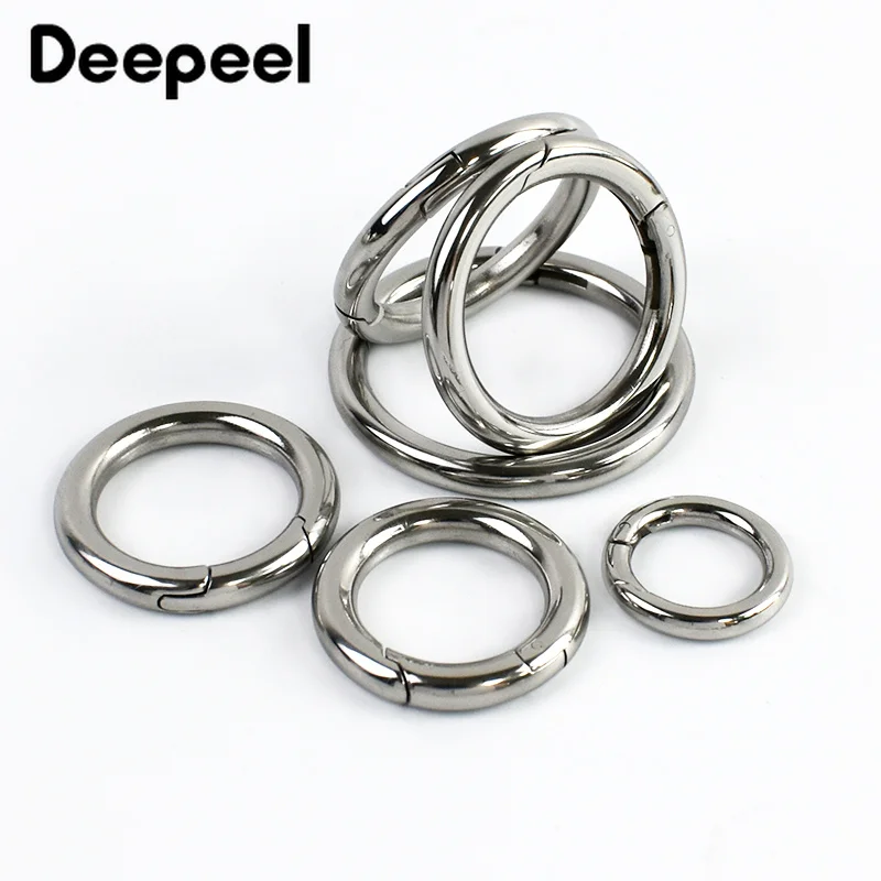

2/5Pcs 304 Stainless Steel Spring O Ring Buckles Openable Carabiners Clip Keychain Bag Strap Snap Hook Dog Leash DIY Accessories