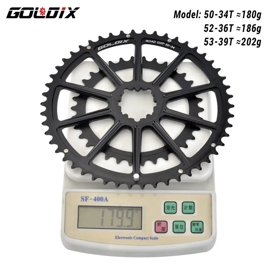 GOLDIX 165mm/170mm Ultralight Road Bike Crank for 20/22 Speed Aluminum Alloy Hollow Bicycle Crankset Double Chainring 50-34T