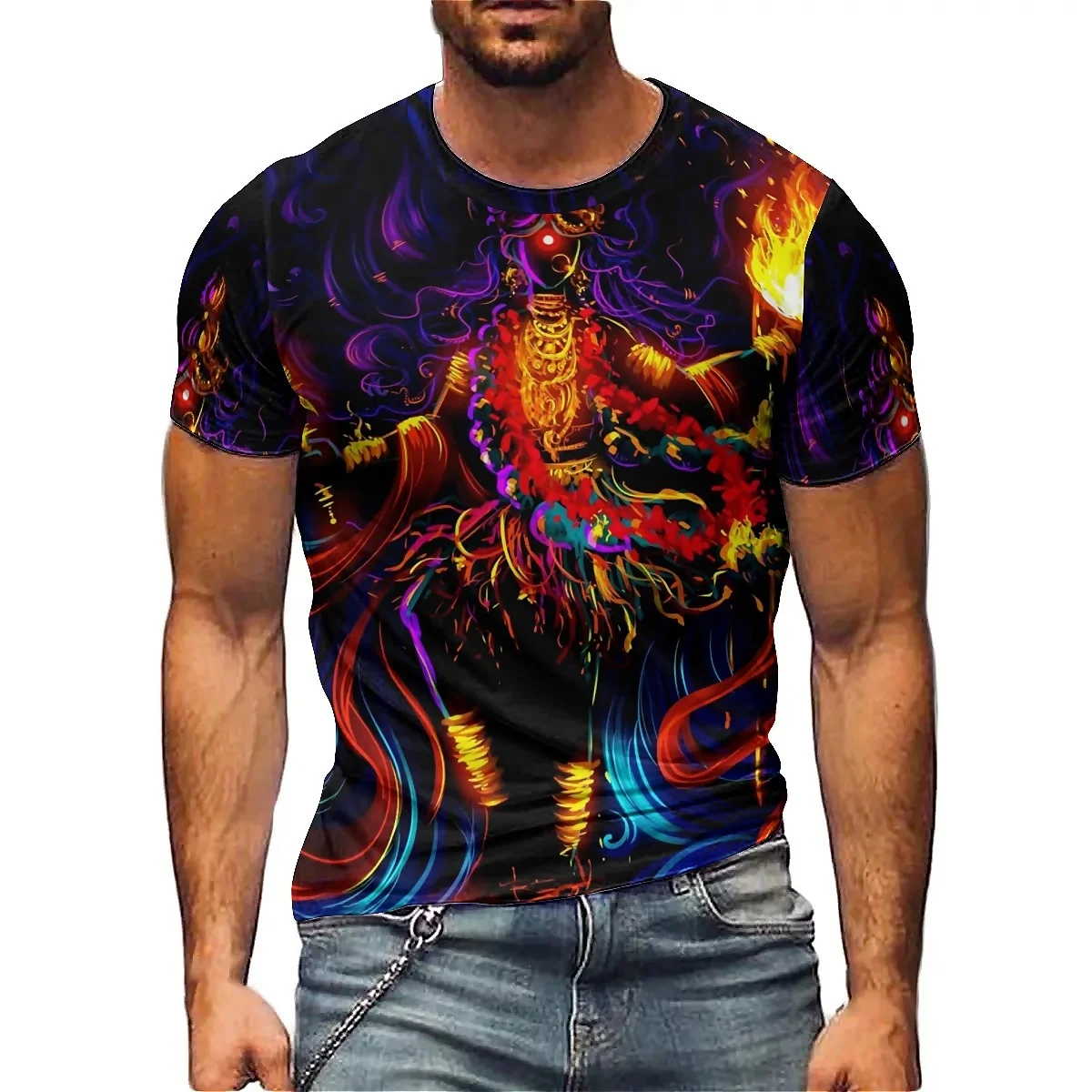 Summer Vacation: Men's 3D Printed Short-sleeved T-shirts, Smooth Fabric, Crew Neck T-shirts, Plus-size Tops