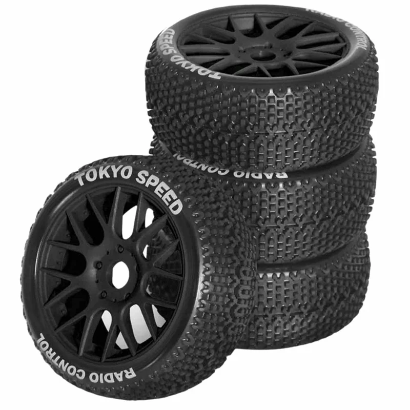 

A45F-4Pcs 110Mm 1/8 RC Car Buggy Wheels Tire 17Mm Hex For ARRMA Typhon Talion Traxxas Redcat Team Losi HPI HSP VRX RC Car