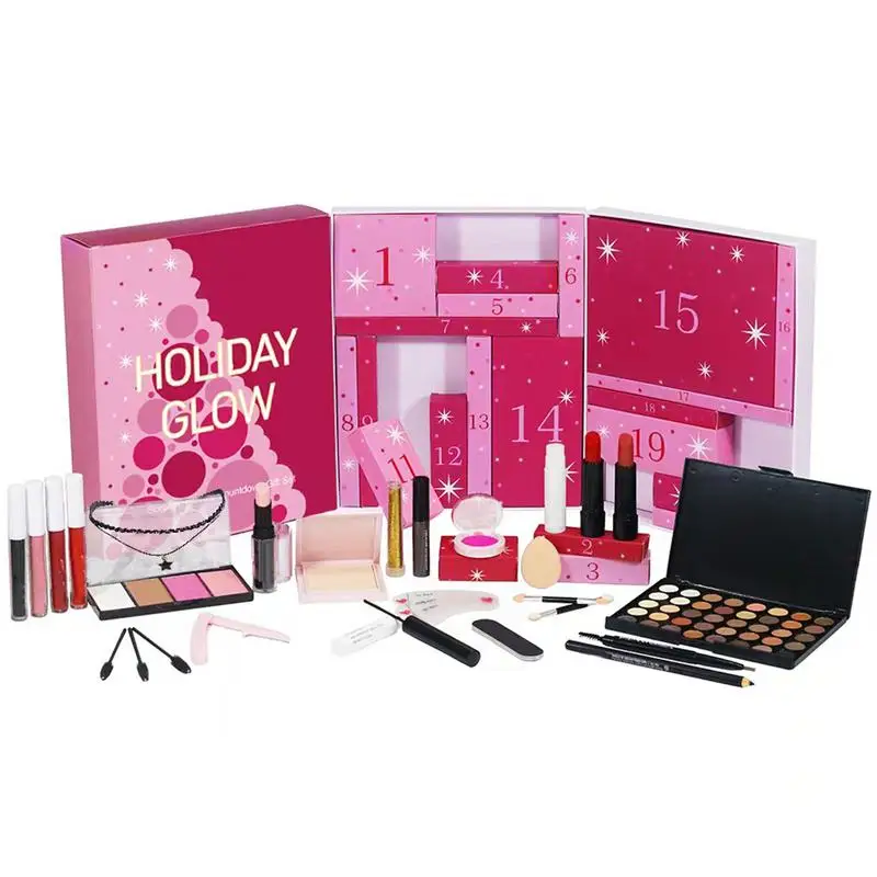 Christmas Advent Calendar 2024 Makeup Tools Countdown Calendar Gift Boxes Lipstick Eye Shadow Concealers Makeup Cosmetics Set