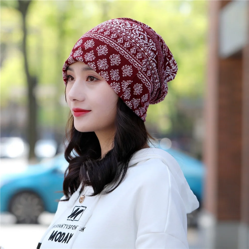 Printed Bonnets Bohemian Pullover Cap Skullies And Beanies Soft Beanies Caps For Fashion Accessory Gifts Casual Outfits