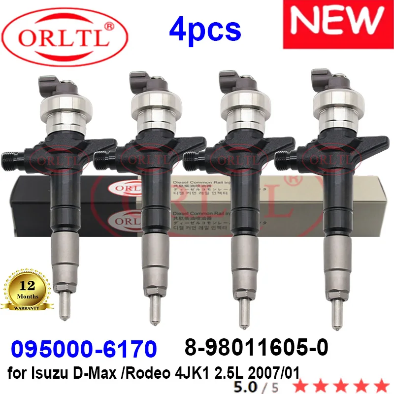 

4PCS NEW 095000-6170 8-98011605-0 High Quality Injector 0950006170 095000 6170 8-98011605-3 8-9801 For Isuzu D-Max 8DH 4JK1