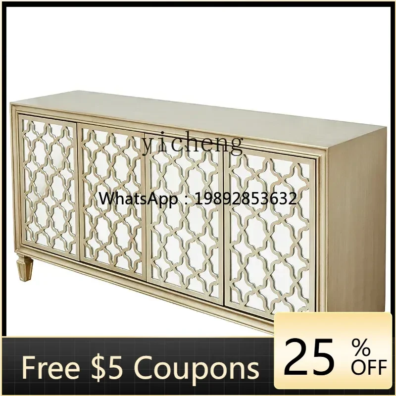 

U6 restaurant dining side cabinet solid wood modern simple locker living room light luxury TV cabinet coffee table combination
