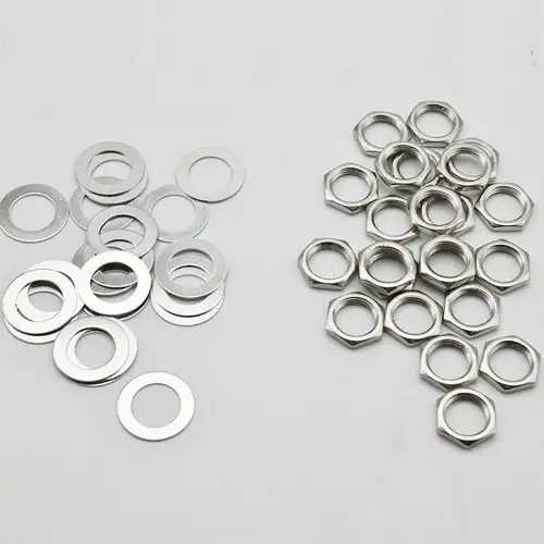 Imagen 2 del producto 10 juegos de tuercas y arandelas M7/M8/M9/M10/M12 para tuercas de potenciómetro de guitarra/juego de arandelas para piezas de guitarra de olla de tono y volumen