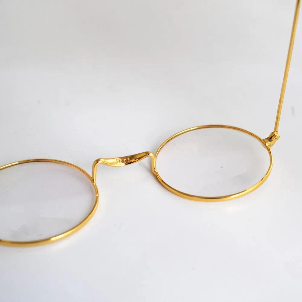 52mm oversize Vintage Gold Round Antique Wire Rim Metal Reading Glasses  Full Rim  +125 +175 +200 +225 +250 +275 +375 +400 +425