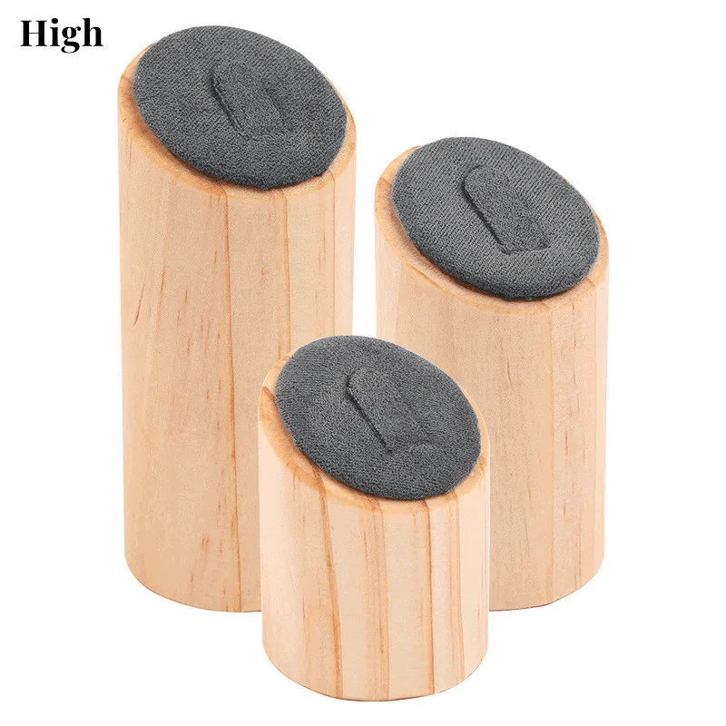 

3 PCS Wood Ring Display Stand Showcase Jewelry Display Stand Ring Organizer Holder