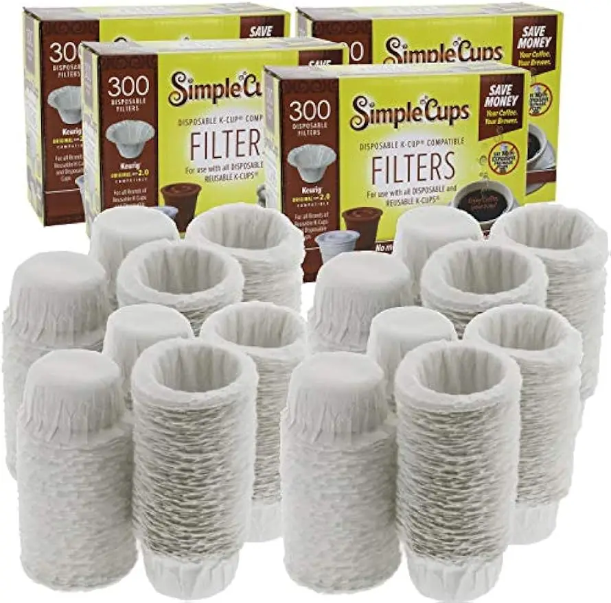 

Disposable Paper Coffee Filters 1200 Count - Compatible with Single Serve Brewers, Use Your Own Coffee, Works with All Brands