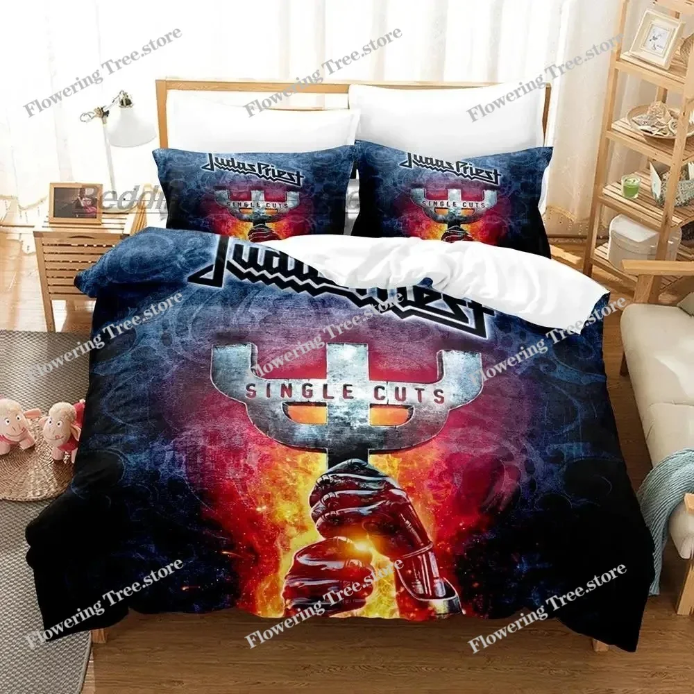 

Judas Priest Bedding Set Single Twin Full Queen King Size Bed Set Aldult Kid Bedroom Duvetcover Sets 3D Print Bed Sheet Set