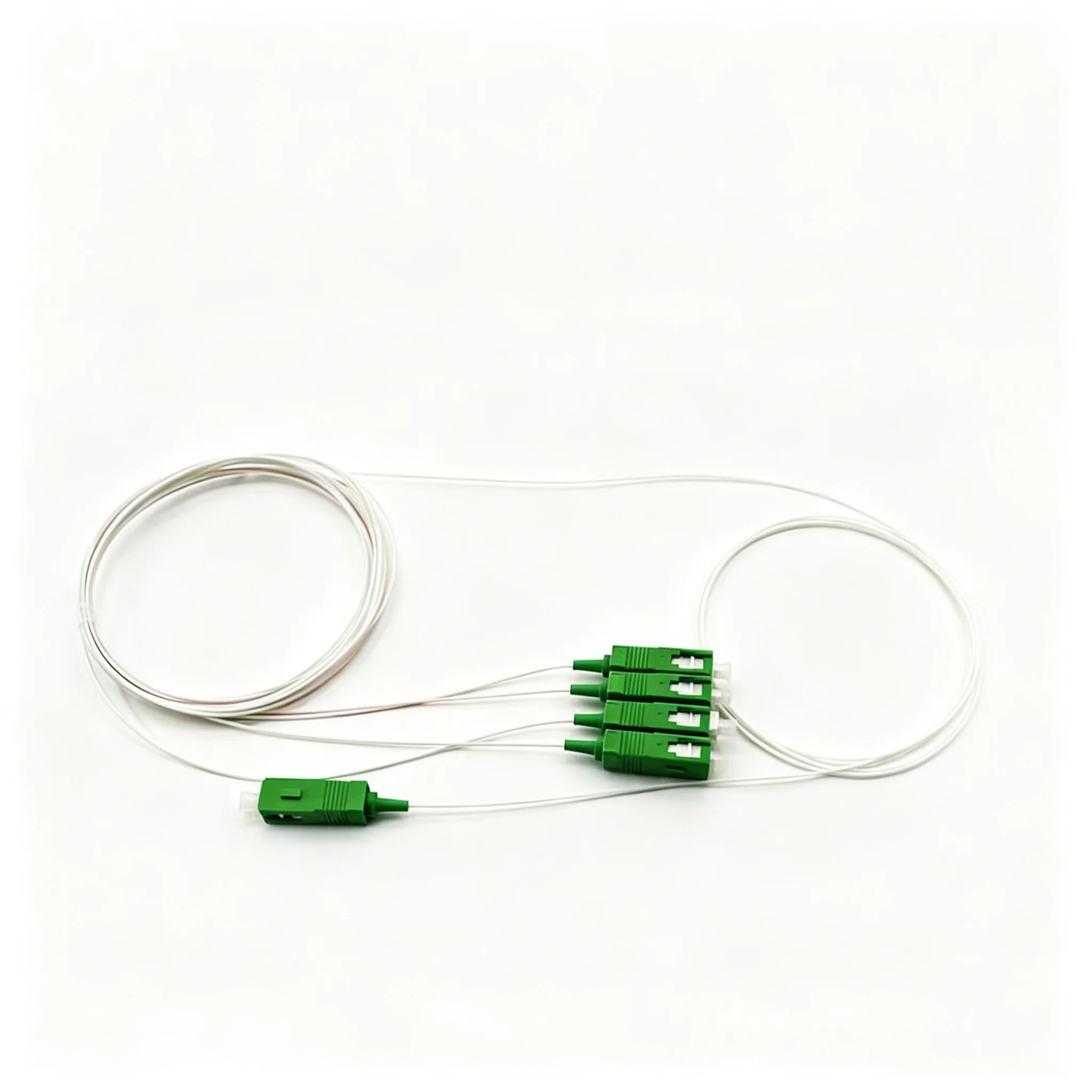 1x2 /1x4 /1x8 PLC Fiber Optic Splitter, Steel Tube Type 0.9mm Pigtail SC/APC Micro Optical Splitter Low Insertion Loss