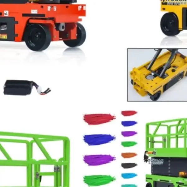 

1/14 RC Hydraulic Scissor Aerial Work Platform CUT Model 2.5Mpa Pressure 9G Servo Magnetic Side Door Locks Rotating Light