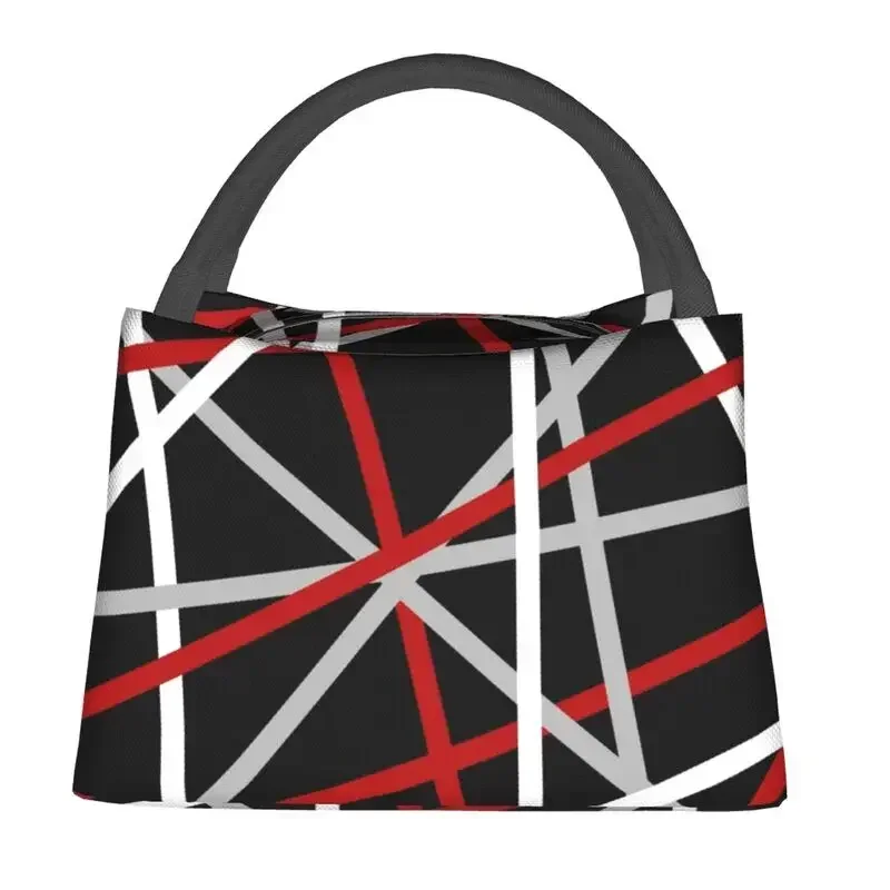 Abstract Lines Insulated Lunch Tote Bag for Women Geometric Modern Art Portable Thermal Cooler Bento Box Outdoor Camping Travel