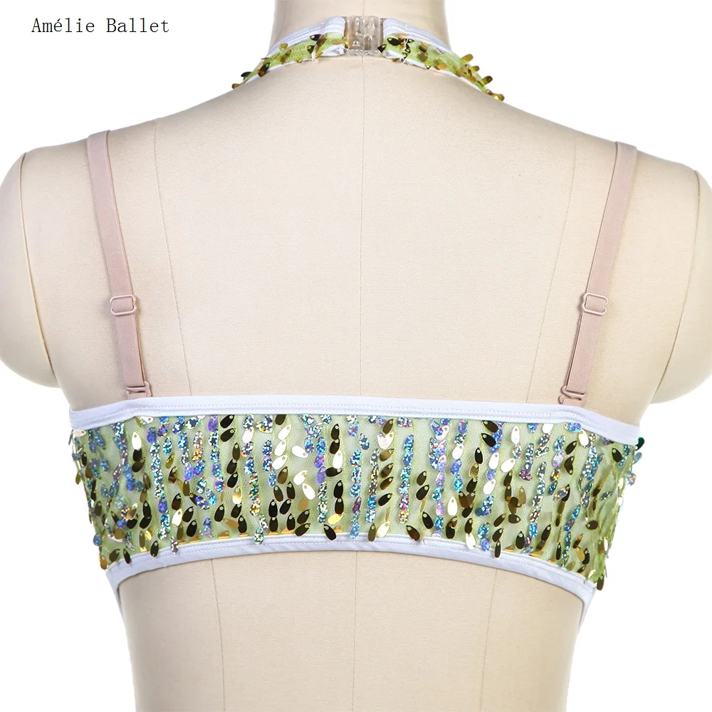 18524 Color Sequin Bodice Top Ballet Costume Girls & Women Stage Performance Dance Costume Jazz/Tap Dance Costume Dancewear