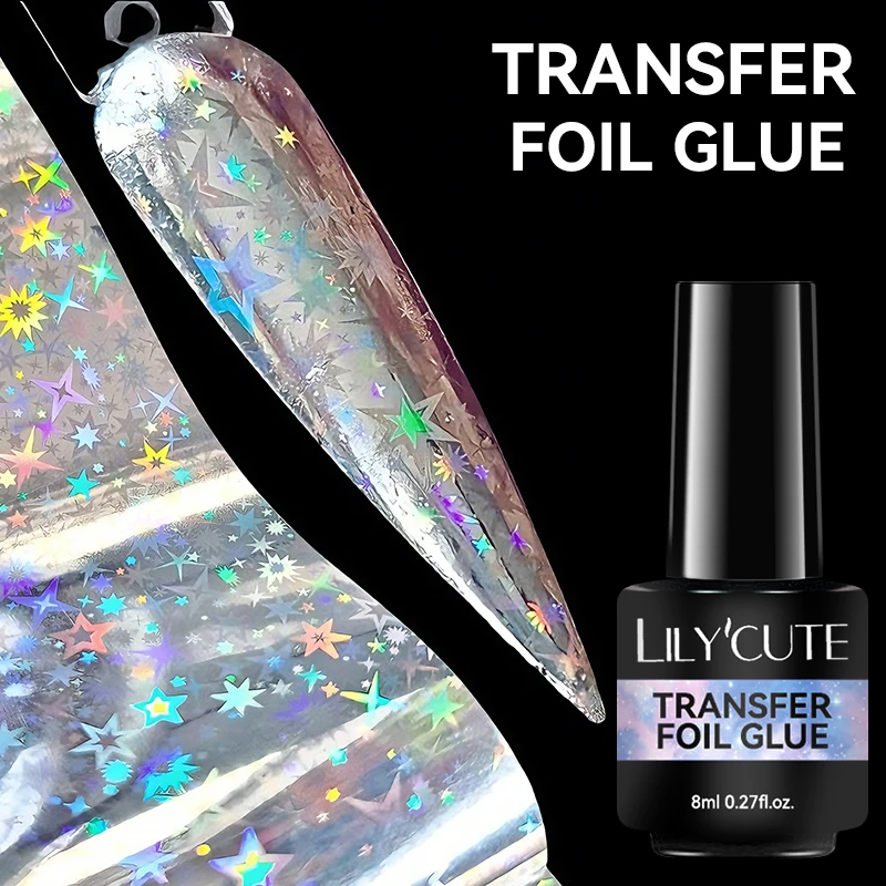 กาวติดเล็บ LILYCUTE 8 มล. สำหรับทำเล็บลายดาว กาวติดเล็บกึ่งถาวร สำหรับติดสติ๊กเกอร์ กาวติดเล็บแบบลอกออกได้ด้วยน้ำยาล้างเล็บ สำหรับเล็บเจลยูวี แอลอีดี